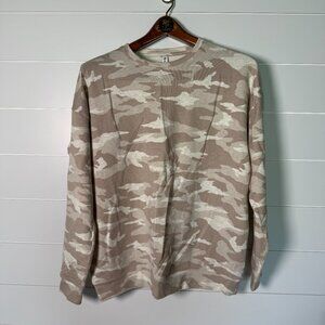 Athleta Studio to Street Camo Lux Oatmeal Heather Sweatsuit Sz Small